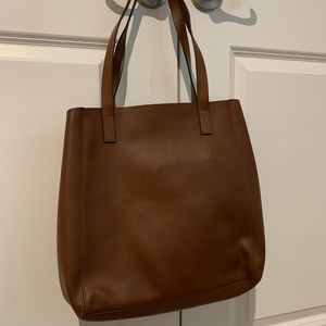 Faux leather tote handbag